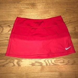 Red Nike athletic skirt